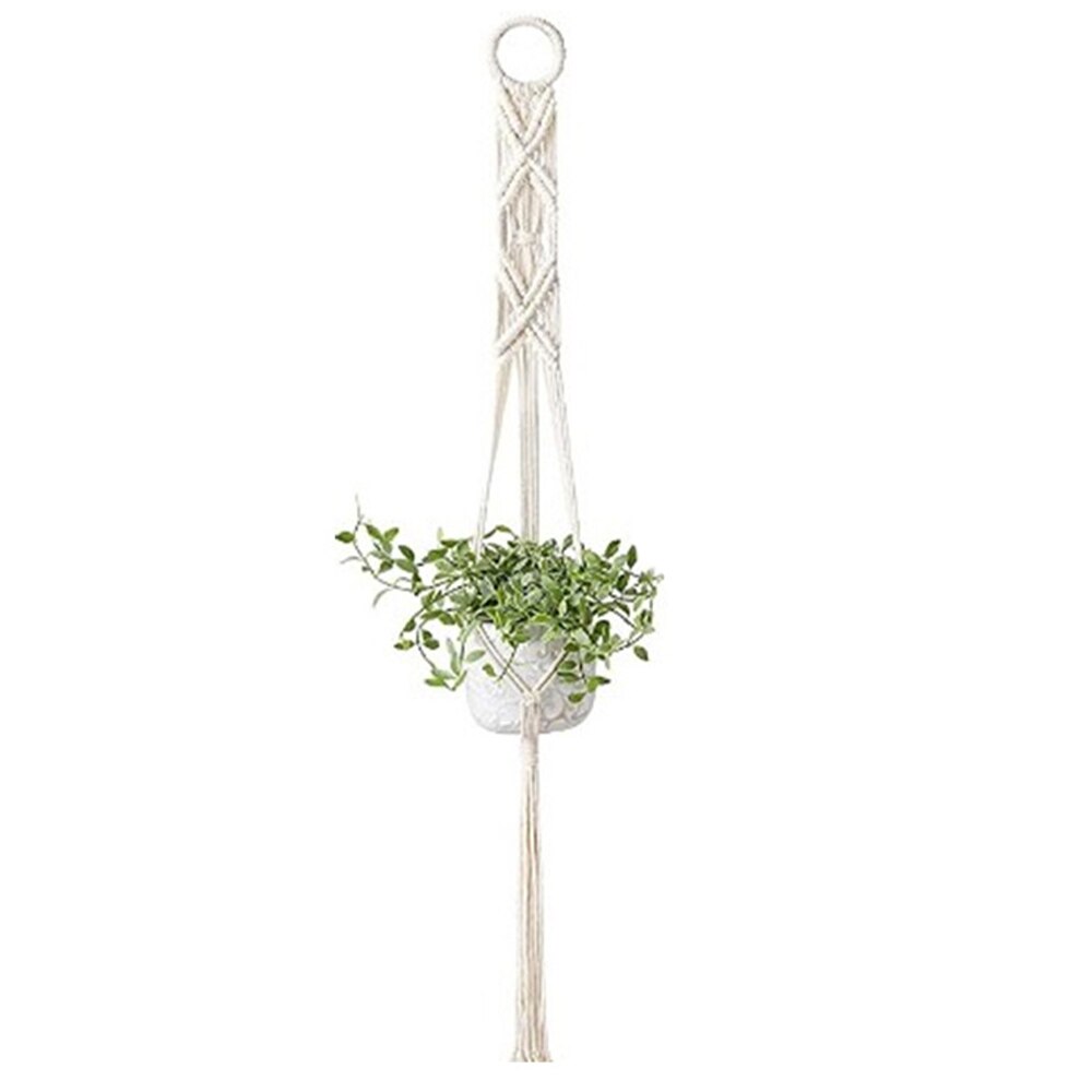 Hemp Rope Flower Pots Planter House Hanging Rope Basket DIY Braided Hanger Pot Garden Horticultural Greening: Gold