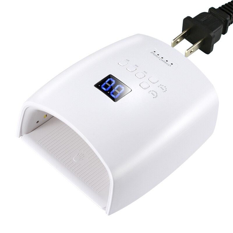 48W Uv Nail Lamp Led Lamp Voor Manicure Draadloze Batterij Oplaadbare Curing Nail Dryer Voor Alle Gels Polish Draagbare lamp: US Plug 7800mAh