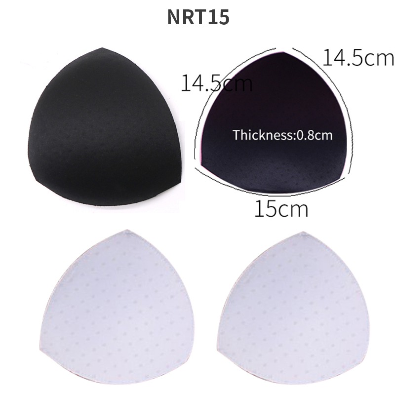 2 pares de almohadillas para sujetador de realce de inserción triangular/redonda, potenciador extraíble, almohadillas para sujetador para mujer, esponja de espuma suave, traje de baño, almohadillas para Bikini: Multicolor