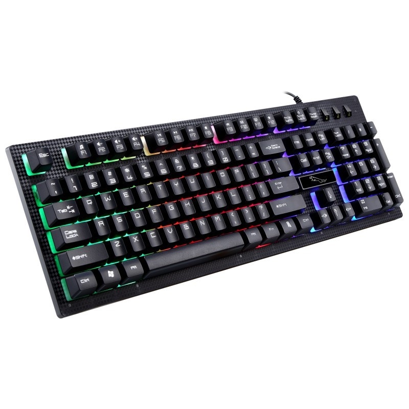 Illuminated keyboard mouse gaming set rainbow wired PC Gamer Suspension Mechanical Laptop Backlit glowing mouse white keyboard