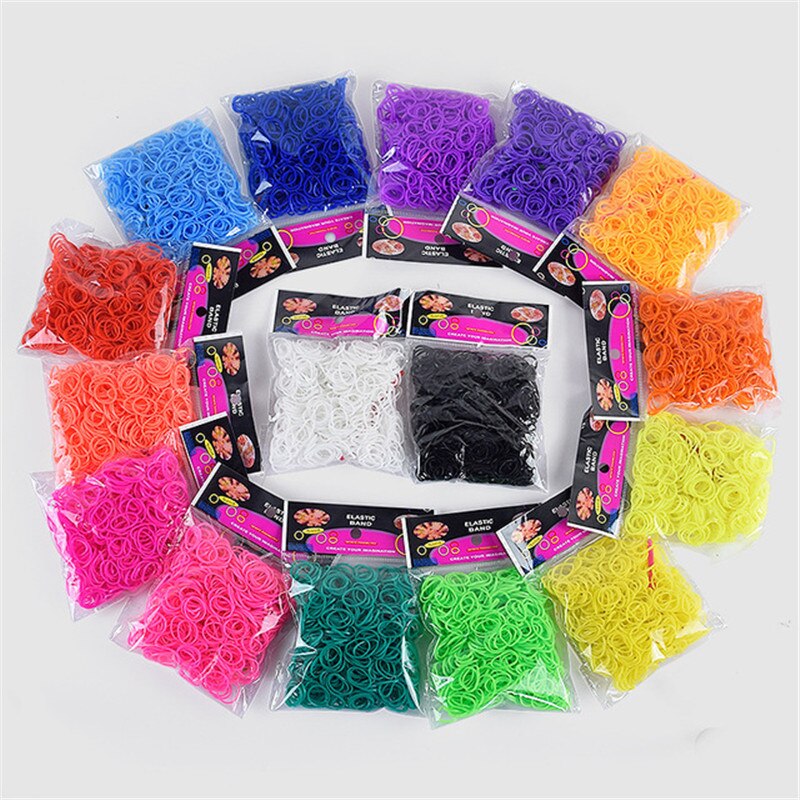 300Pcs Rubber Loom Bands Armband Voor Kinderen Of Haar Rainbow Rubber Loom Bands Maken Geweven Armband Diy Speelgoed Kinderen kerstcadeau