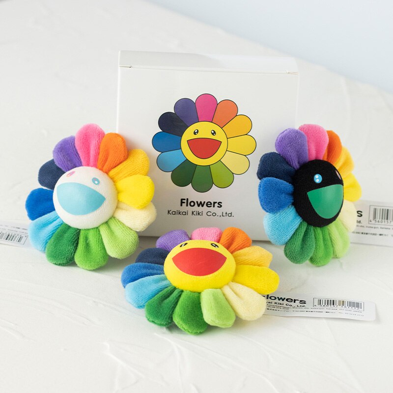 Broche de girasol japonés para Bebé y Niño, flor de arcoíris de peluche, estera de suelo juego, asiento, decoración colorida