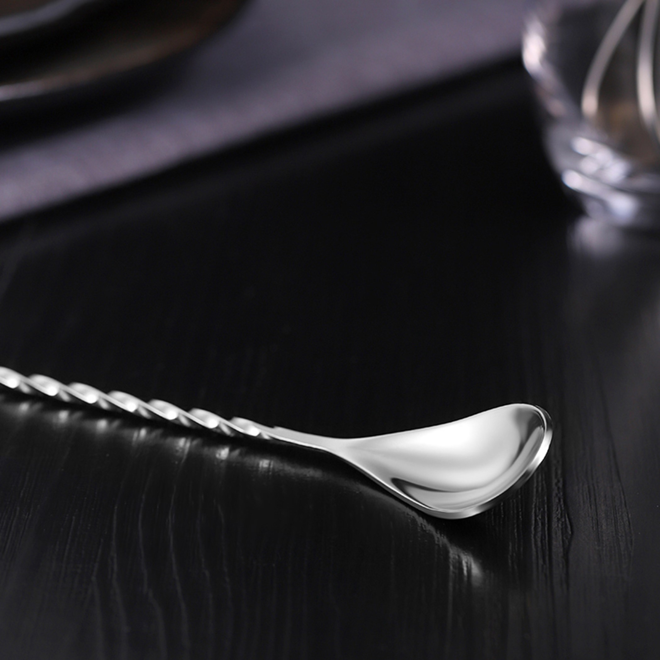 Stainless Steel Threaded Bar Spoon Swizzle Stick Bartender Stirrer Puddler Mixing Wine Bartender Tools