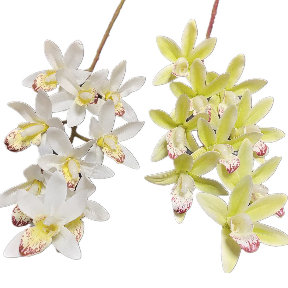 One Real Touch Cymbidium Orchid Flower Plant Artificial 9 Heads Phalaenopsis Orchis for Wedding Home Decorative Flowers
