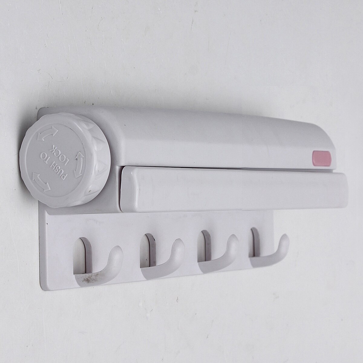 4 Lines Rope Roll Up Clothes Line Washing Retractable Clothes Airer Indoor Wall Mounted Laundry Washing Line Drying Rack 3.2m