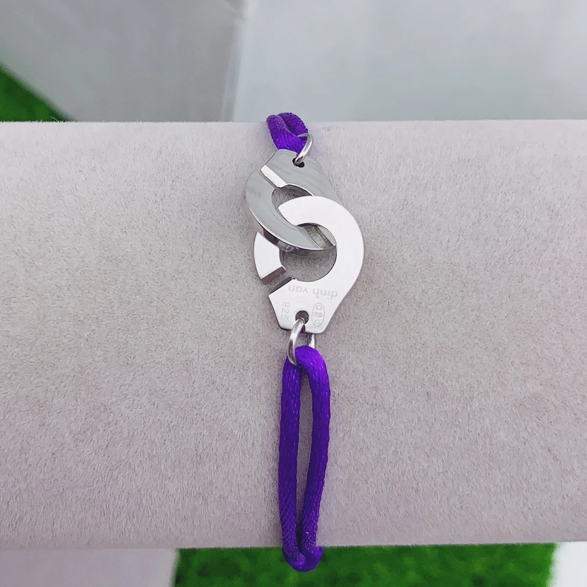 Esposas de acero inoxidable 316 de , pulsera de esposas de cuerda ajustable, bisutería Menottes, pulsera Corde para joyería de mujer: Morado