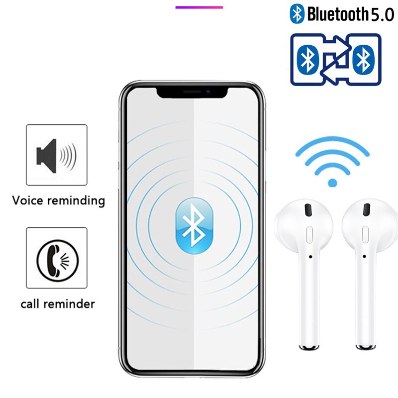 I12 TWS Senza Fili di Bluetooth 5.0 Sport Cuffie Auricolari Stereo Auricolari auricolare per xiaomi huawei iphone Auricolare del telefono Pop-up