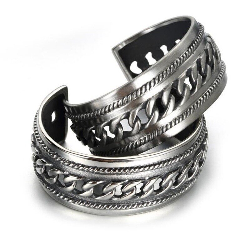 Metalen Giant Ketting Gesp Mannen Bangle Dominant Rock Mannen Biker Party Armband