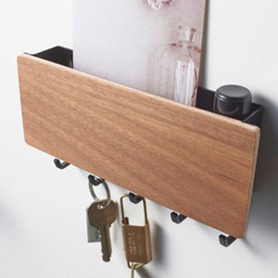 Étagère de rangement en bois pour clés, support décoratif mural Vintage pour petite porte de chambre à coucher: 3