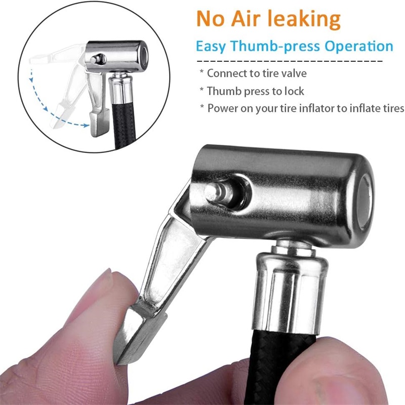 Pyörän moottoripyörän auton renkaan ilmantäyttöletku ilmatäytteinen pumppu jatkoputki sovitin kierrettävä renkaan ilmaliitäntä lukittava ilmaistukka