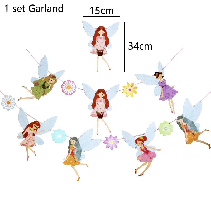 Spring Fairy Birthday Party Decoration Flower Fairies Girls Happy Birthday Hanging Banner Decor for Fairy Theme Birthday Party: Olive