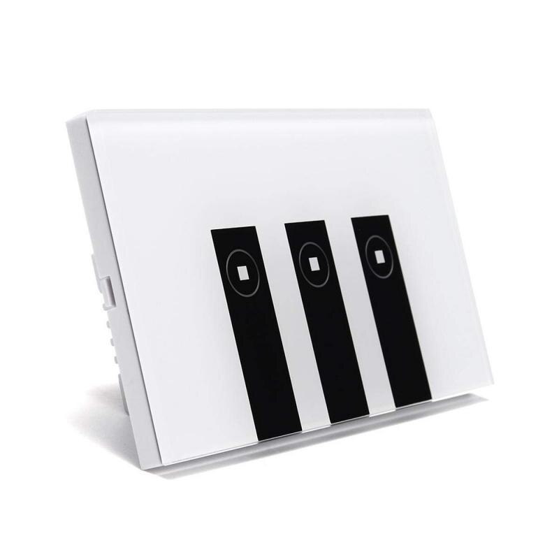 Touch Switch Smart Light Switch Panel Wall Interruptor 1/2/3/4 Gang Piano key Wifi Light Switch Work with Alexa Google Home: 3-Gang