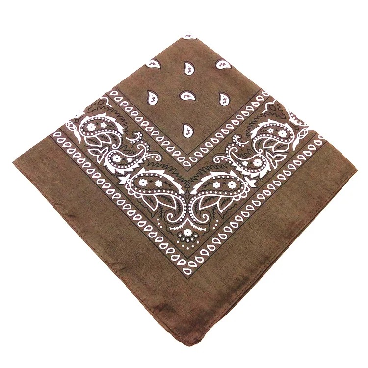 Unisexe hommes femmes Bandana bandeau Cowboy hommes motard sport chapeaux poignet bandeau simple face tête enveloppement écharpe Paisley: Beige