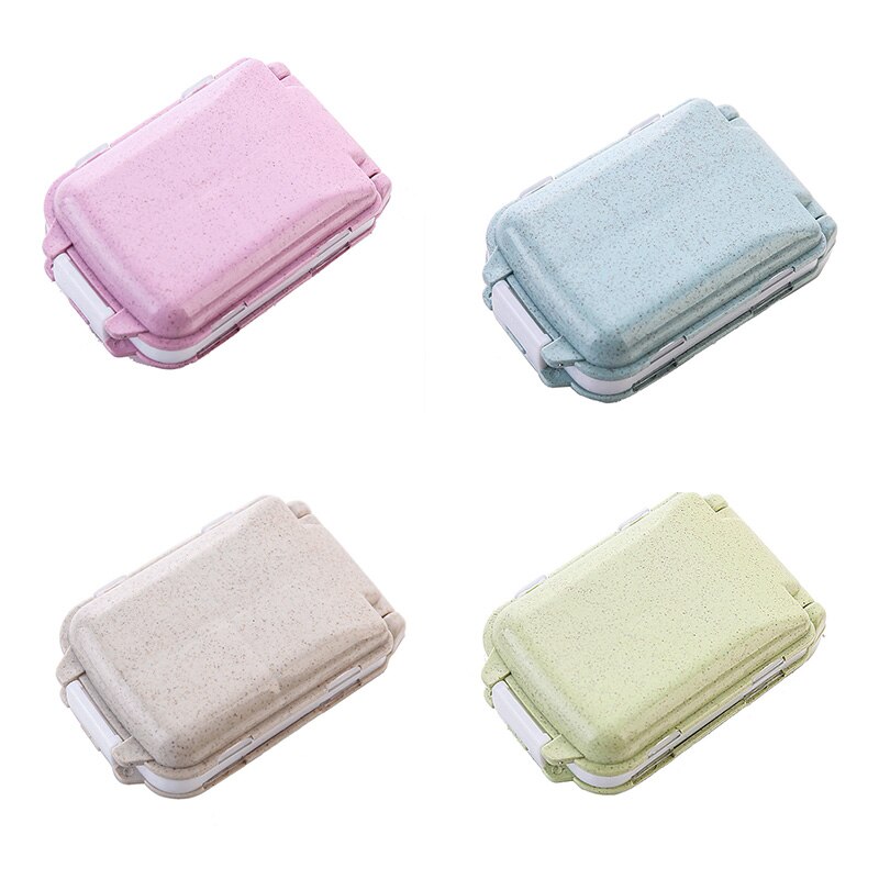Caja pequeña de paja de , 10x6,5x3,5 cm, respetuoso con el medio ambiente, caja de remedio portátil de tres capas, 1 Uds.