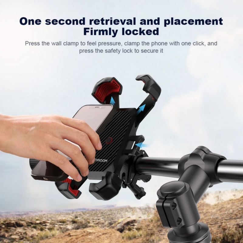 Supporto per telefono Supporto per telefono cellulare girevole a 360 gradi Supporto per telefono per moto antiurto regolabile per smartphone da 4,8-6,8 pollici