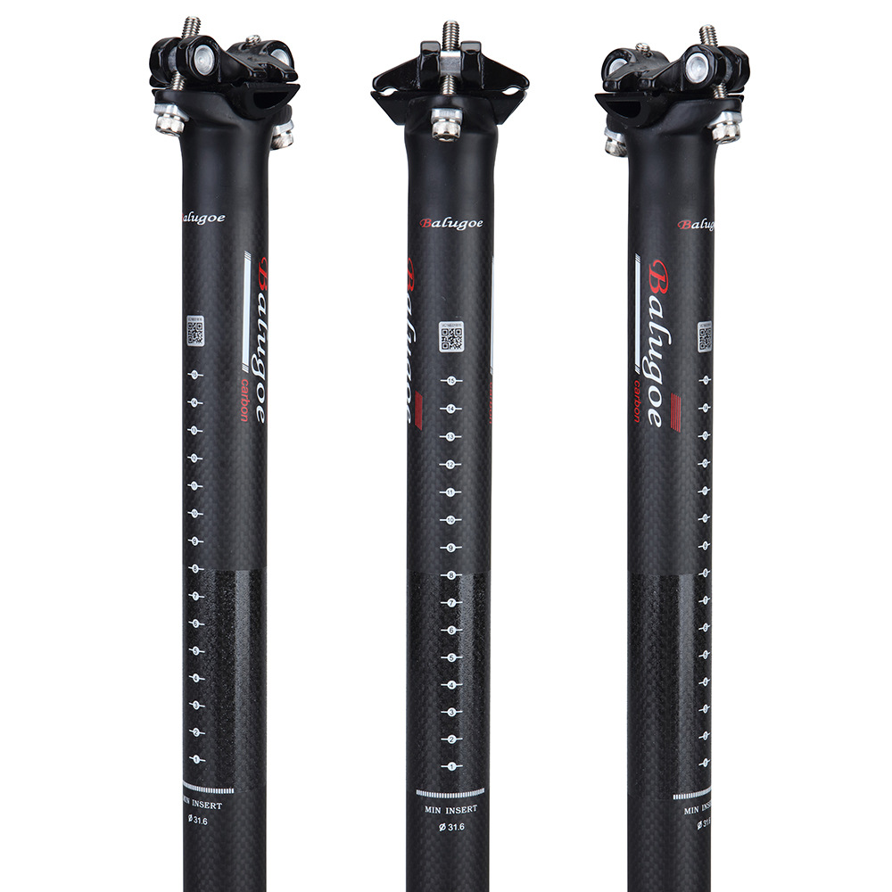 BALUGOE Mountain Road 3K Full Carbon Fibre Bicycle Seatpost 27.2/30.8/31.6*350mm400mm Carbon Bike Seatposts MTB Bike Parts