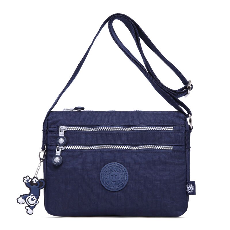 TEGAOTE Small Shoulder Bags Female Solid Mini Bags Handbags Women Famous Zipper Flap Nylon Beach Crossbody Bag Sac A Main: dark blue