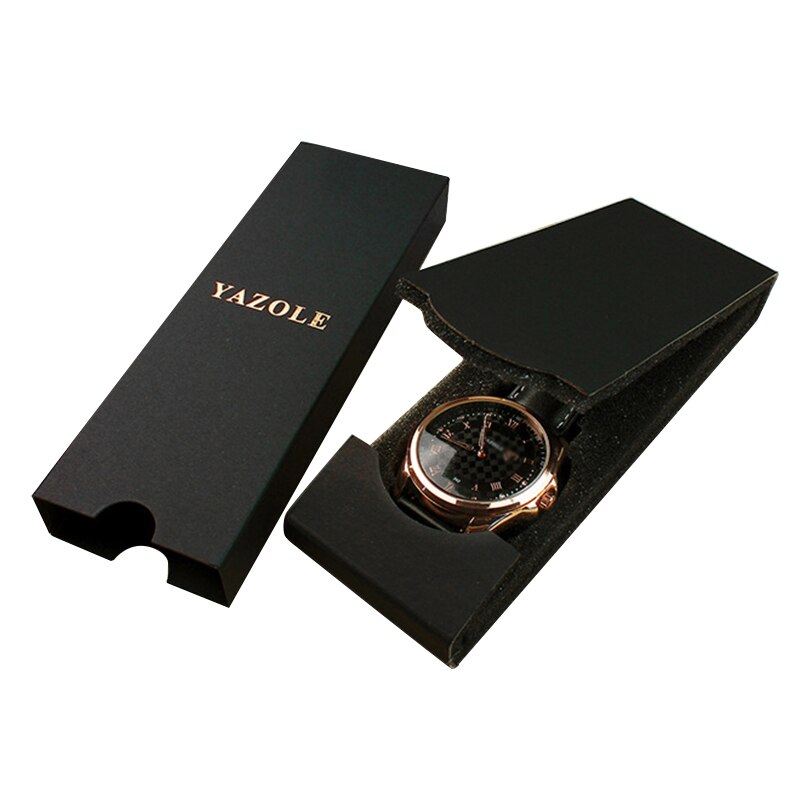 Zwart Luxe Kartonnen Doos Voor Horloge Vouwen Pakketten Sieraden Opbergdoos Zwart Lange Horloge Opvouwbare Doos