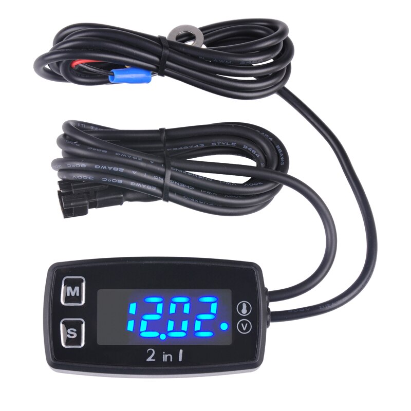 Digital Thermometer Voltmeter Temperatuur Meter Voor pit bike atv buiten ATV outboard glider lawn mower boat marine RL-TM008
