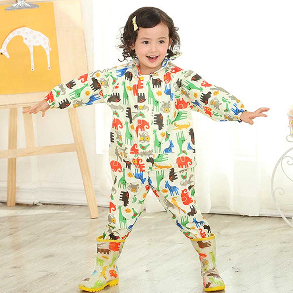 Cartoon Raincoat Kids Children Jumpsuit Rainwear Boy Girl Waterproof Poncho