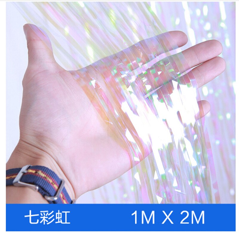 Rideau de décoration murale bleu clair et or Rose, 1x2M, arrière-plan de Photo d'halloween, mariage, fête d'anniversaire, fournitures de fête: Rainbow