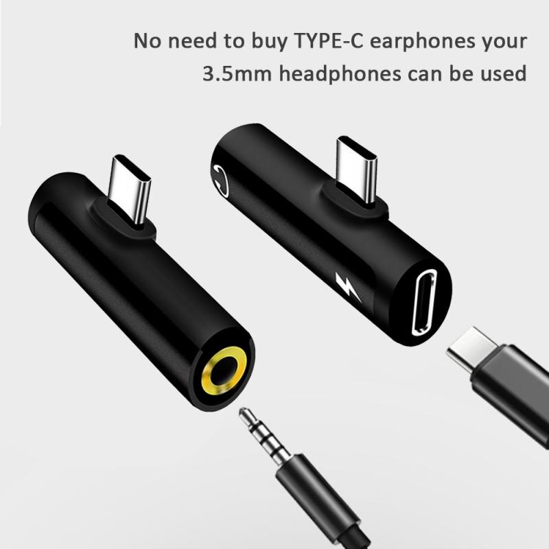 2 In 1 Typ C Zu 3,5mm Jack Kopfhörer Lade Konverter USB Typ-C Audio Adapter für Samsung s20 Xiaomi Huawei P20 Pro Typ C