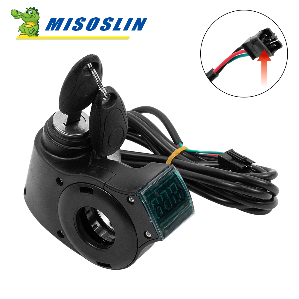 Interruptor de pantalla de voltaje Digital para patinete eléctrico ZERO 8X 10X 11X, llave de encendido, bloqueo de llave de encendido, voltímetro de acelerador de pulgar