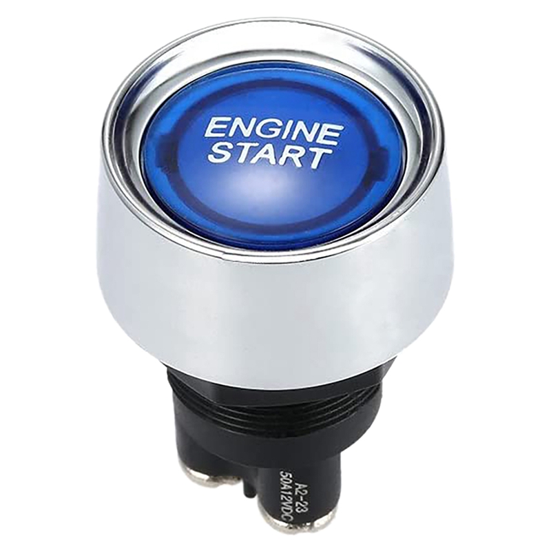 Motor Knop Auto Dc 12V 24V Auto Start Motor Knop Lichtschakelaar Knop Start Contactslot Voor Racing: Blauw
