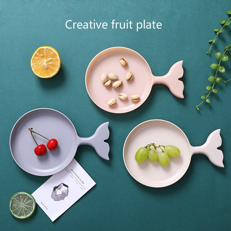 Assiette de fruits dessin animé petit poisson forme Snack assiette fruits secs bonbons Collection panier moderne Table basse boîte de rangement.