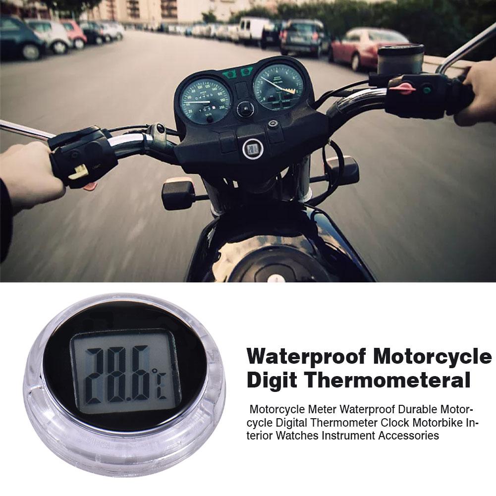 Moto Termometro Impermeabile Durevole Moto tester Digitale Orologio Moto Interni Orologi Accessori per Strumenti
