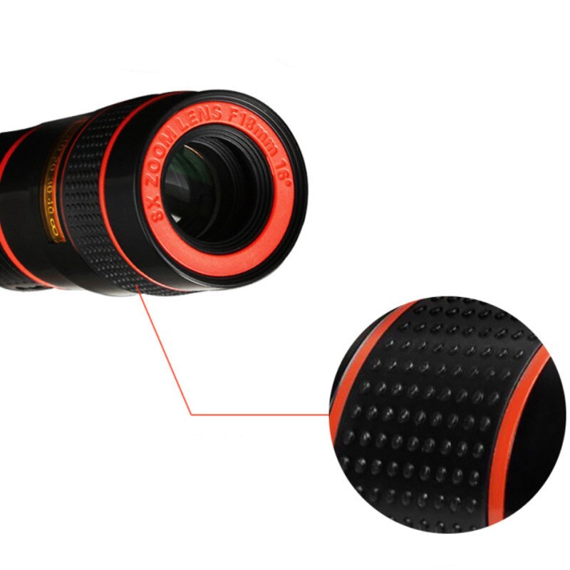 Lentille de télescope d'appareil-photo de téléphone portable avec l'agrafe pour l'objectif d'iphone/téléphone le produit universel de DSLR peut fournir le Zoom optique de HD 8x