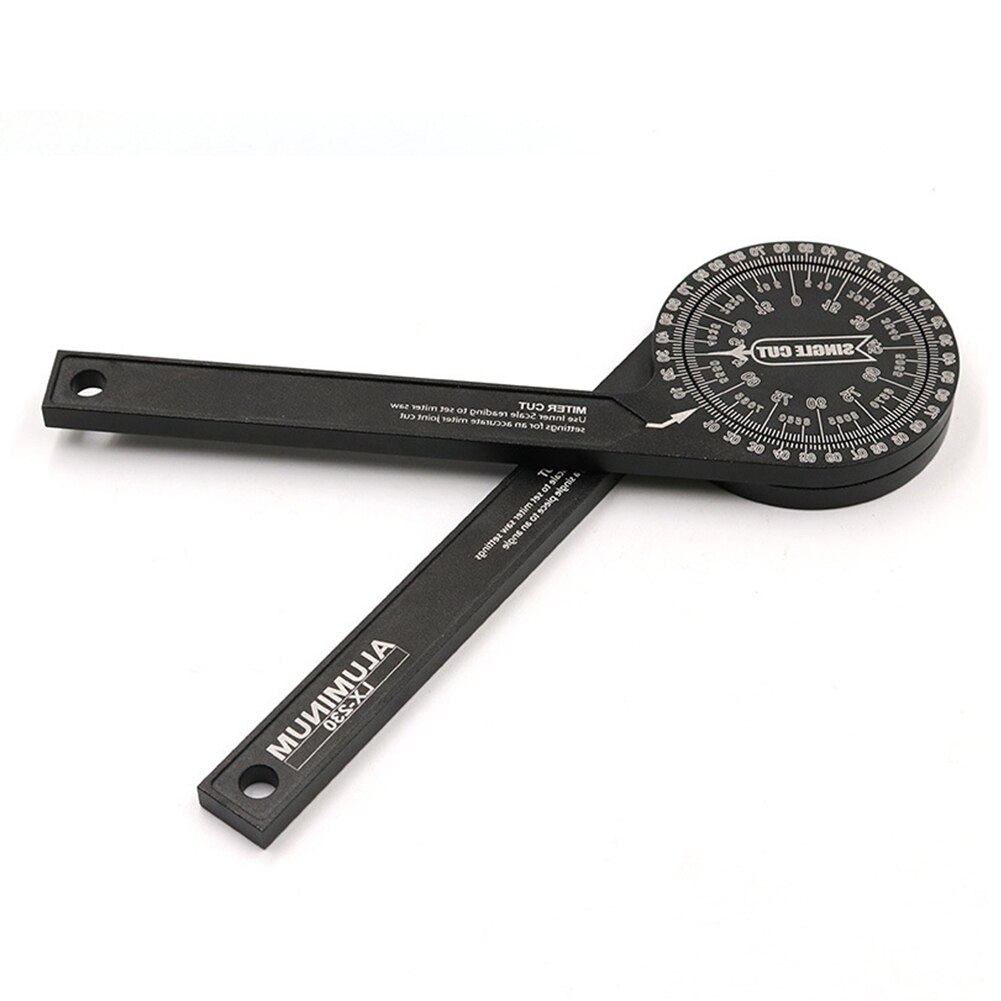 7inch Aluminum Miter Saw Protractor Portable Engraved Scales Rust Proof Woodworking Home Easy Read Angle Finder Measure Tool