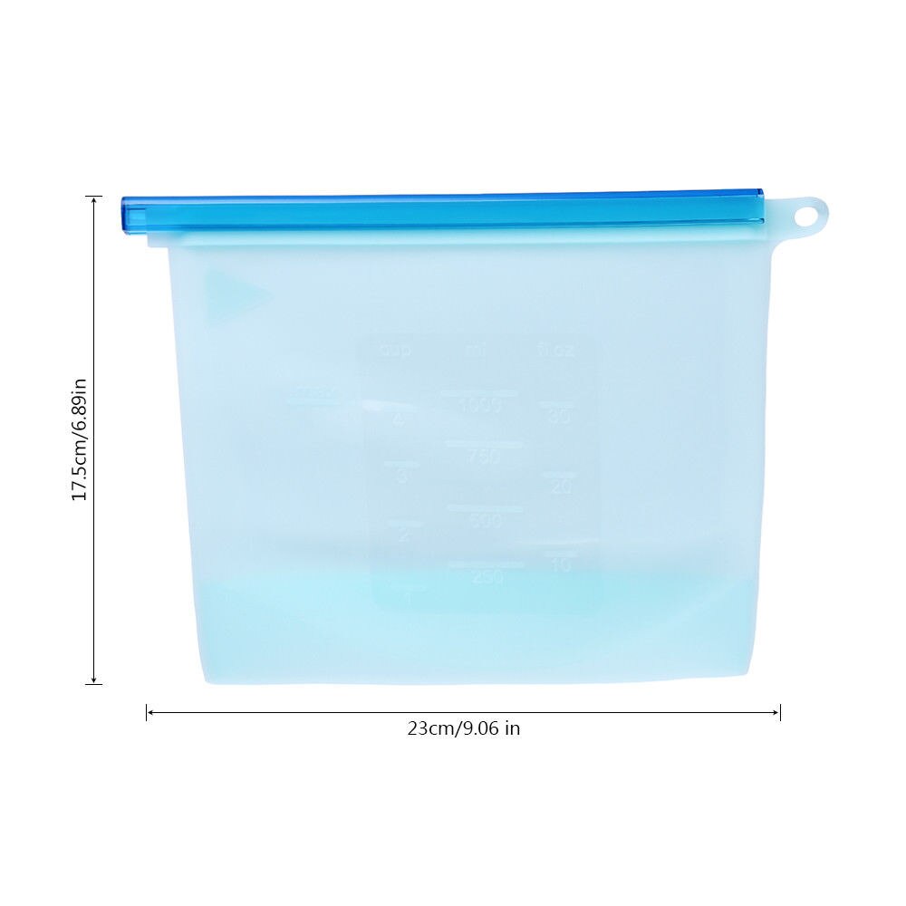 1pc Kitchen Fresh Zip lock Bag Reusable Silicone Food Freezer Storage Ziplock 17.5*23cm