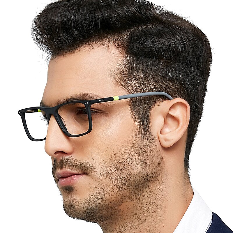 OCCI CHIARI Frame Eyeglasses Frames Men prescription Acetate Male Fashionable Spectacle Frames Optical Glasses Black W-COSCO