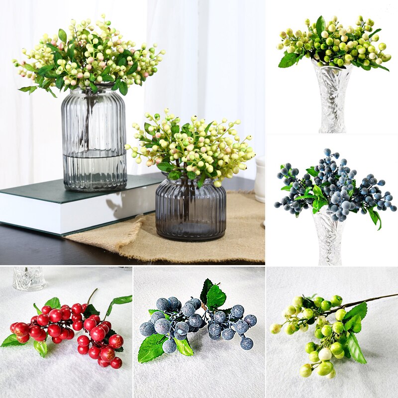 Moras artificiales decorativas para decoración del hogar, frutas y frutas, para oficina, fiestas, bodas y fiestas