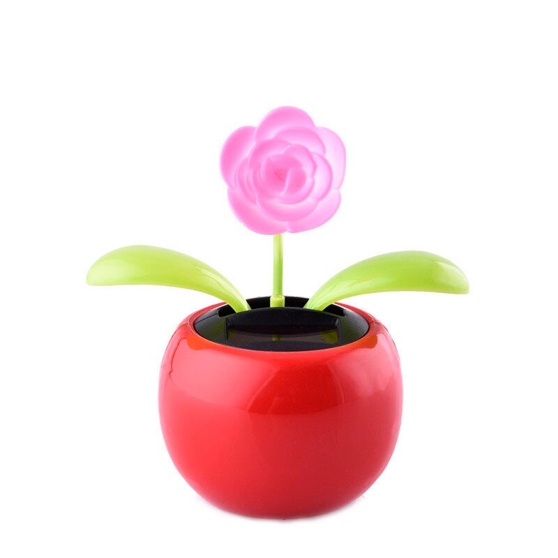 Solar Power Flip Flap Flower Sunflower Rose For Car Swing Dancing Flower Toy Car Interior Ornaments Car-Styling