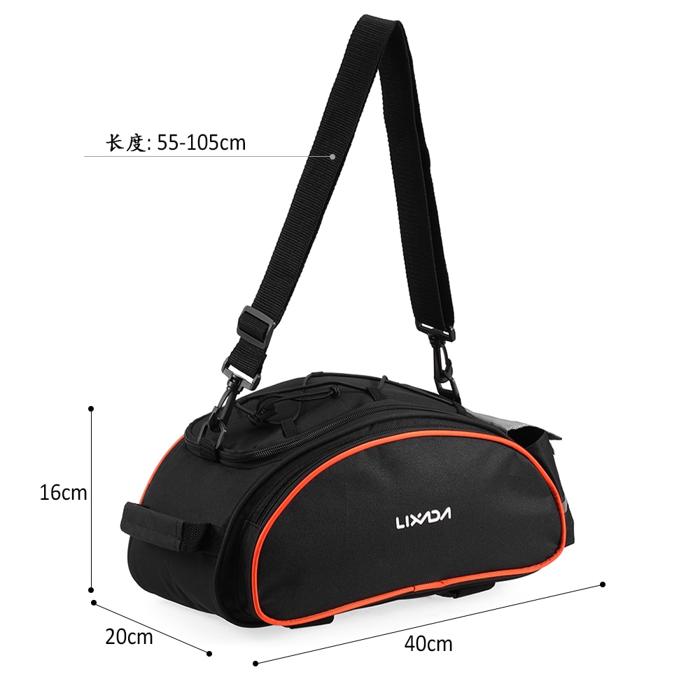 Lixada Fiets Rear Seat Bag 13L Waterdicht Cycling Bike Rack Seat Bag Reartrunk Fietstas Achterbank Tas Handtas Schoudertassen