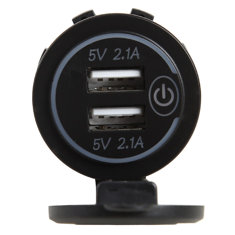 USB Laadstation - 4.2A Dubbele Poort met LED Voltmeter & Touch Schakelaar - 12-24V Input voor Auto Motor Boot