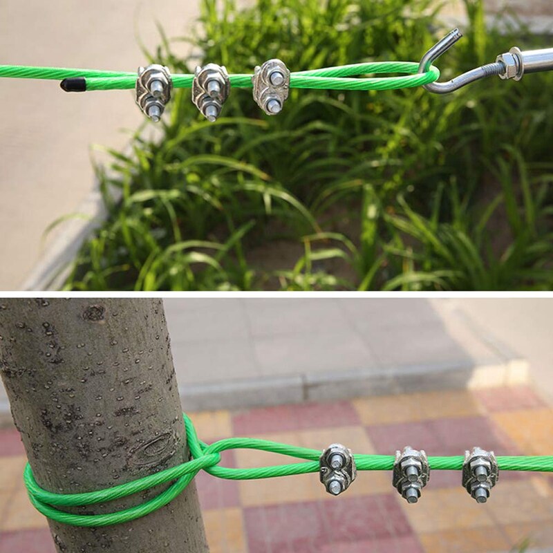 16Pcs Wire Rope Clamp U Bolt Saddle Fastener M3 Stainless Steel Rope Clamp For Rigging Rope Industry Household Tensioner