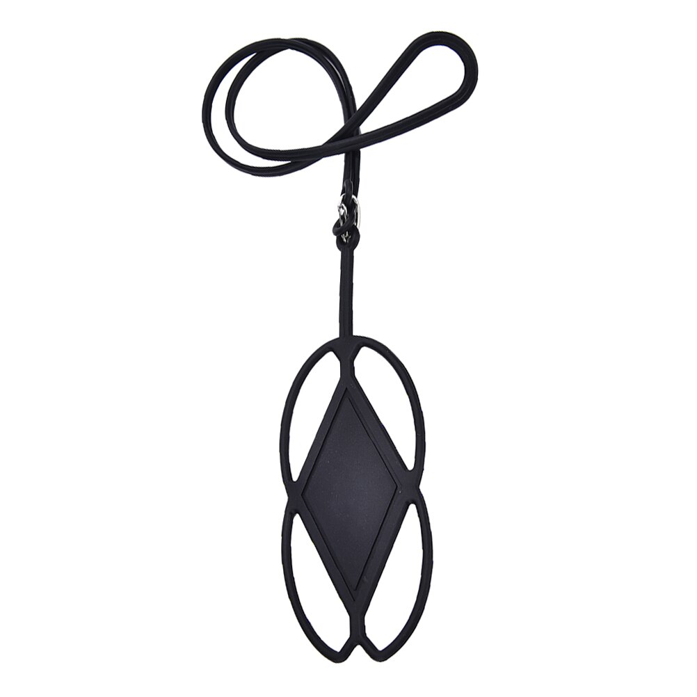 Til iphone 6 7 5s htc samsung xiaomi silikone mobiltelefon lanyard holder cover cover universal telefon halsstrop halskæde slynge: Sort