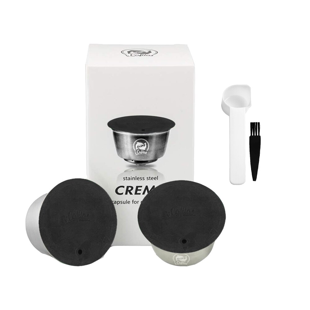 Reusable Coffee Capsule Cup Comaptible For Nescafe Dolce Gusto Lumio Refillable Filter Stainless Steel Body Original Lid: 2Coffee Capsule