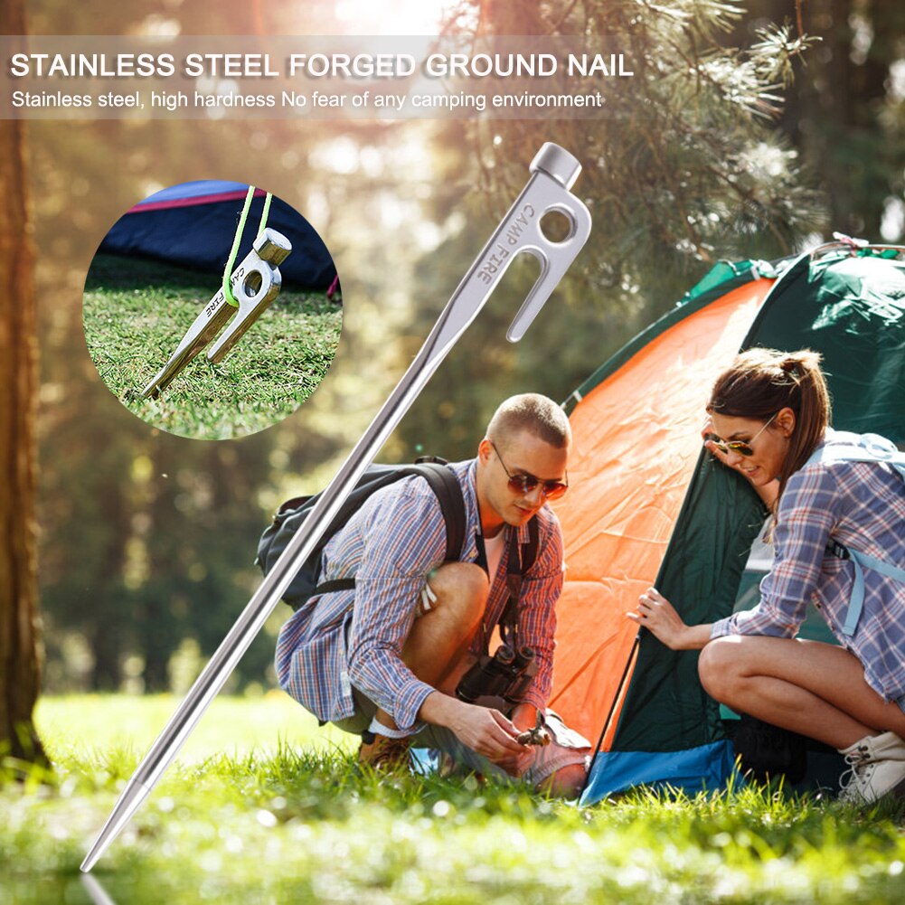 Piquets de tente de Camping en acier de 30cm, 4 pièces, piquets de sol d'auvent de randonnée en plein air