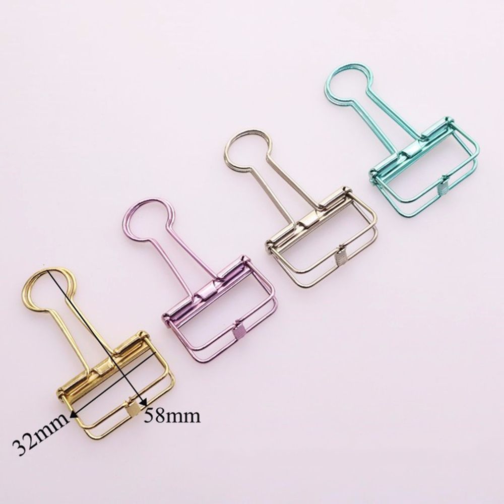 Novelty Solid Color Hollow Out Metal Binder Clips Notes Letter Paper Clips Office Supplies clips para papel: M