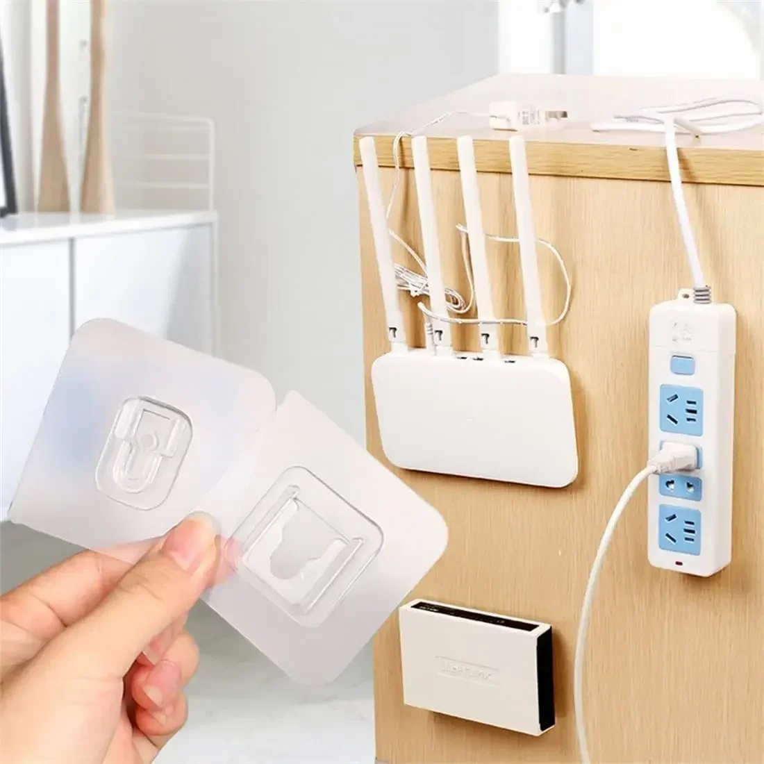 Doppelseitige selbstklebende Wandhaken, stark klebrig, transparent, spurlos, für Küche, Schlafzimmer, Wandhaken, Aufbewahrungshalter im