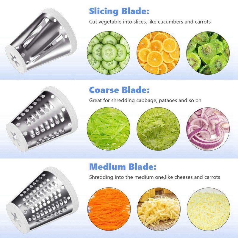 ! Electric Cheese Grater Accessories For Kitchenaid Stand Mixer Slicer/Shredder Attachment With 3 Blades