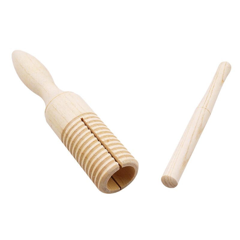 Houten Muziekinstrument Voor Kinderen Kid Speelgoed Geluid Buis Kleine Single-Threaded Ring Percussie Cilinder Kwaken Kikker Vat