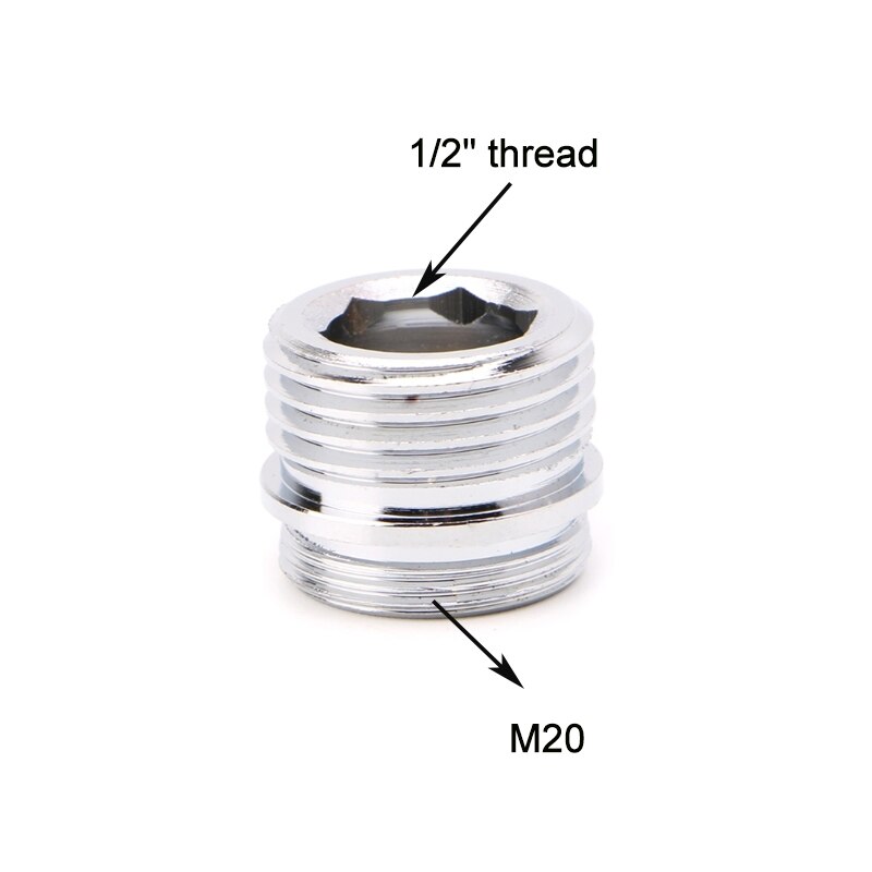 1/2 &quot; hann  m20-m24 hunn  f20 f22 tråds kopling til armaturer dusj vannkran adapter vannrenser tilbehør: M20