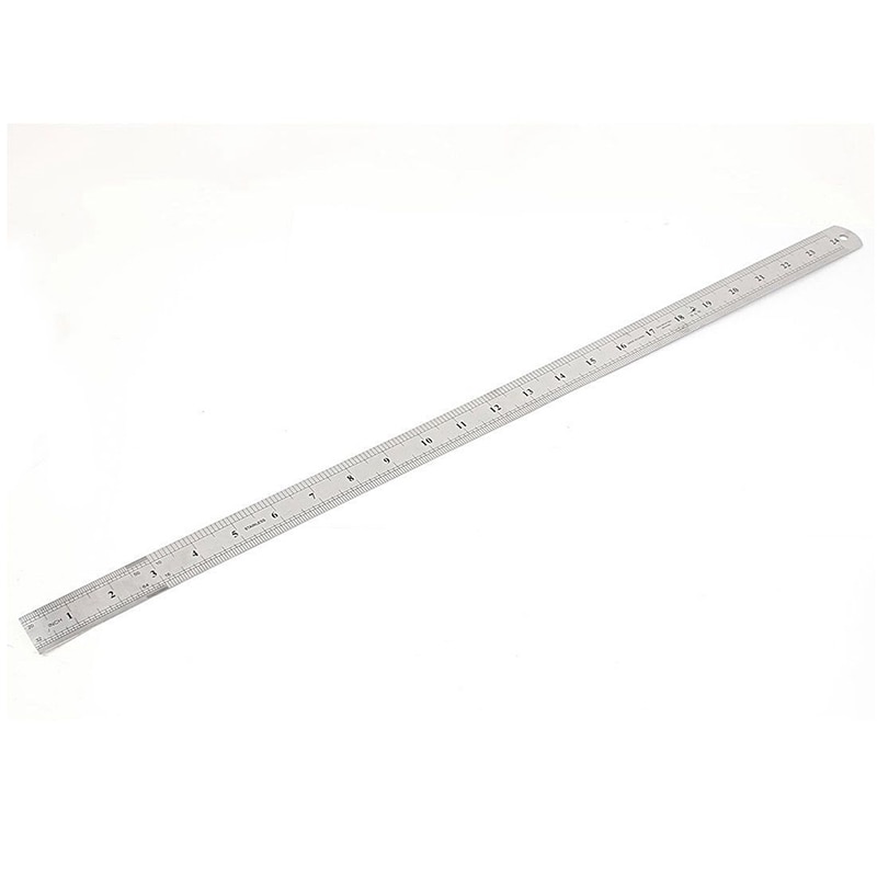 50cm 60cm 20/24inch Groove Right Stainless Steel Metric Straight Ruler Double Sided Measuring Tool Drawing Drafting Sewing Foot