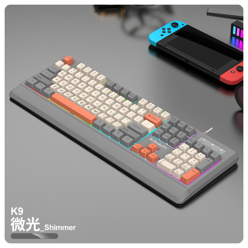 Zestaw klawiatury i myszy gamingowej K-sanke KM900, klawiatura i mysz o mechanicznym poczuciu, e-sport, domowe pisanie, komputer, notebook: Black