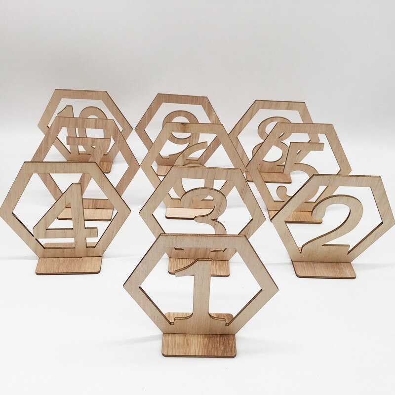 10 teile/los Hochzeit Platz-kartenhalter Tisch Zahlen Sitz Holz Karten Tisch Anzahl Zeichen Ort Halfter für Hochzeit Party Dekoration